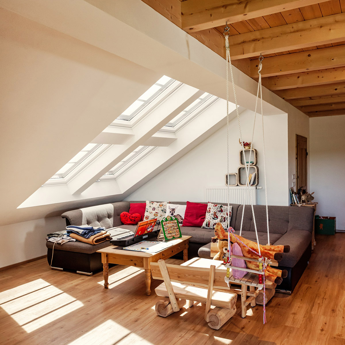 Haus Außenansicht mit ausgebautem Dach
